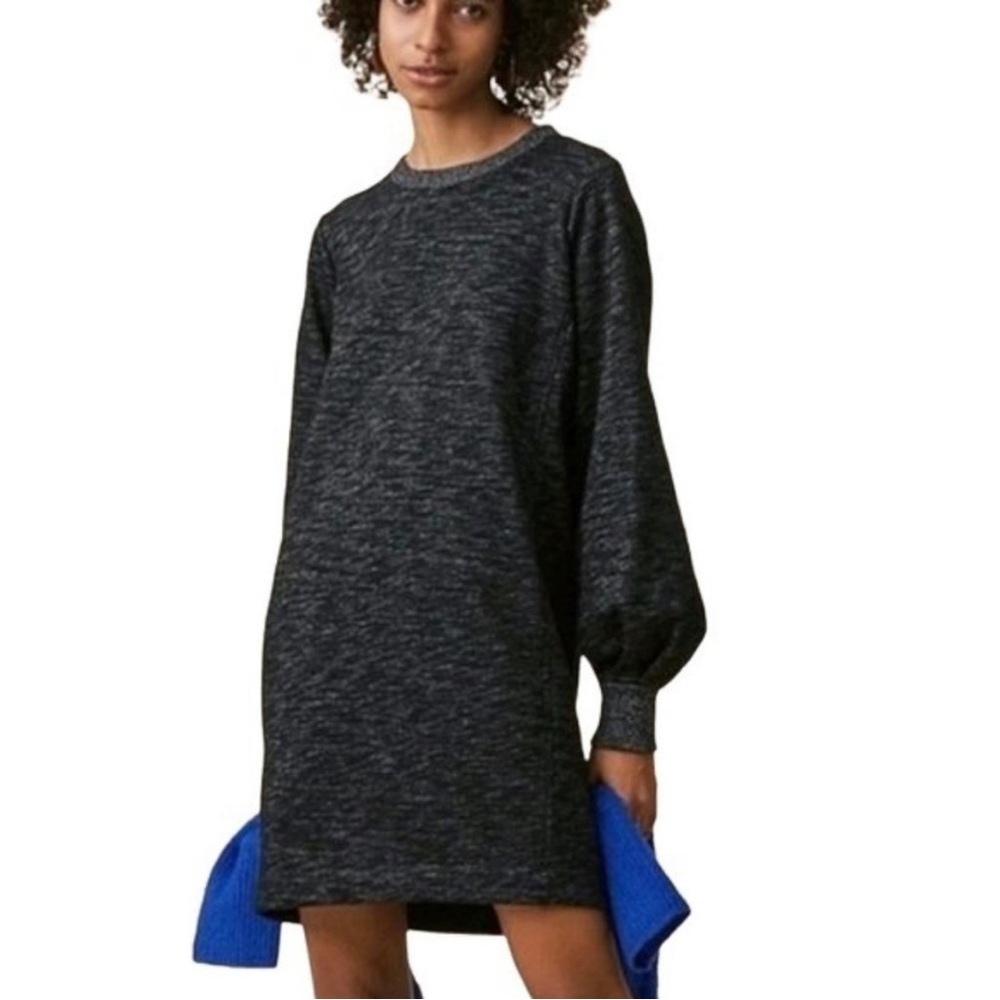 Lou & Grey Balloon Sleeve Sweatshirt Dress Crewneck Pullover Cotton Women's M
